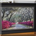 A02. Framed prinnt of azalea-lined road. 